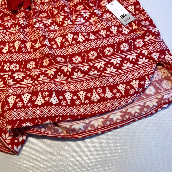 BP Holiday Pajama Shorts Christmas Trees Fair Isle Print Red White 1X - Picture 4 of 11